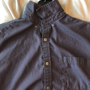 Short sleeve M button up Denim&Flower shirt blue